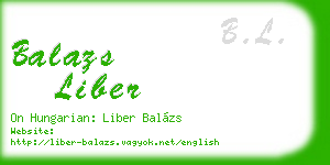 balazs liber business card