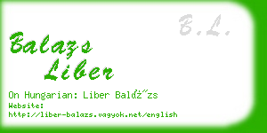 balazs liber business card